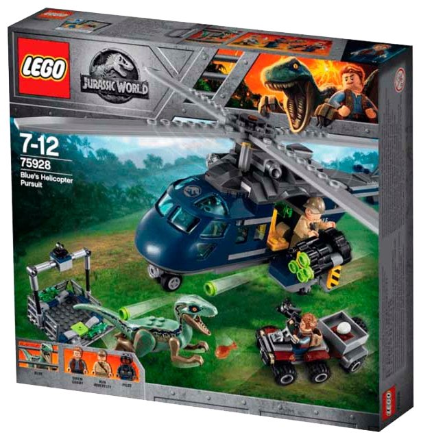 Конструктор LEGO Погоня за Блю на вертолёте Jurassic World 75928