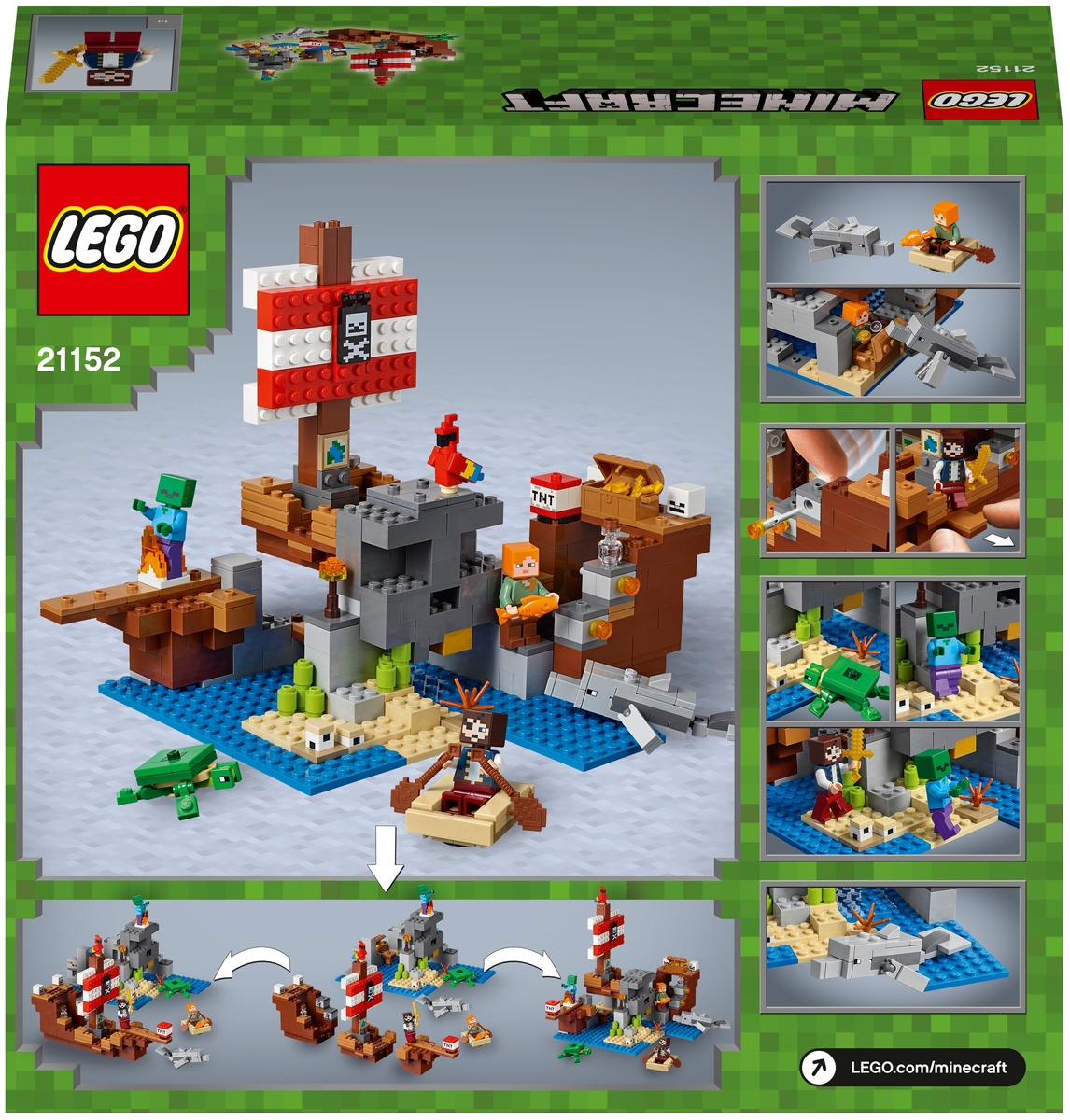 Фото Конструктор LEGO 21152 Minecraft Приключения на пиратском корабле