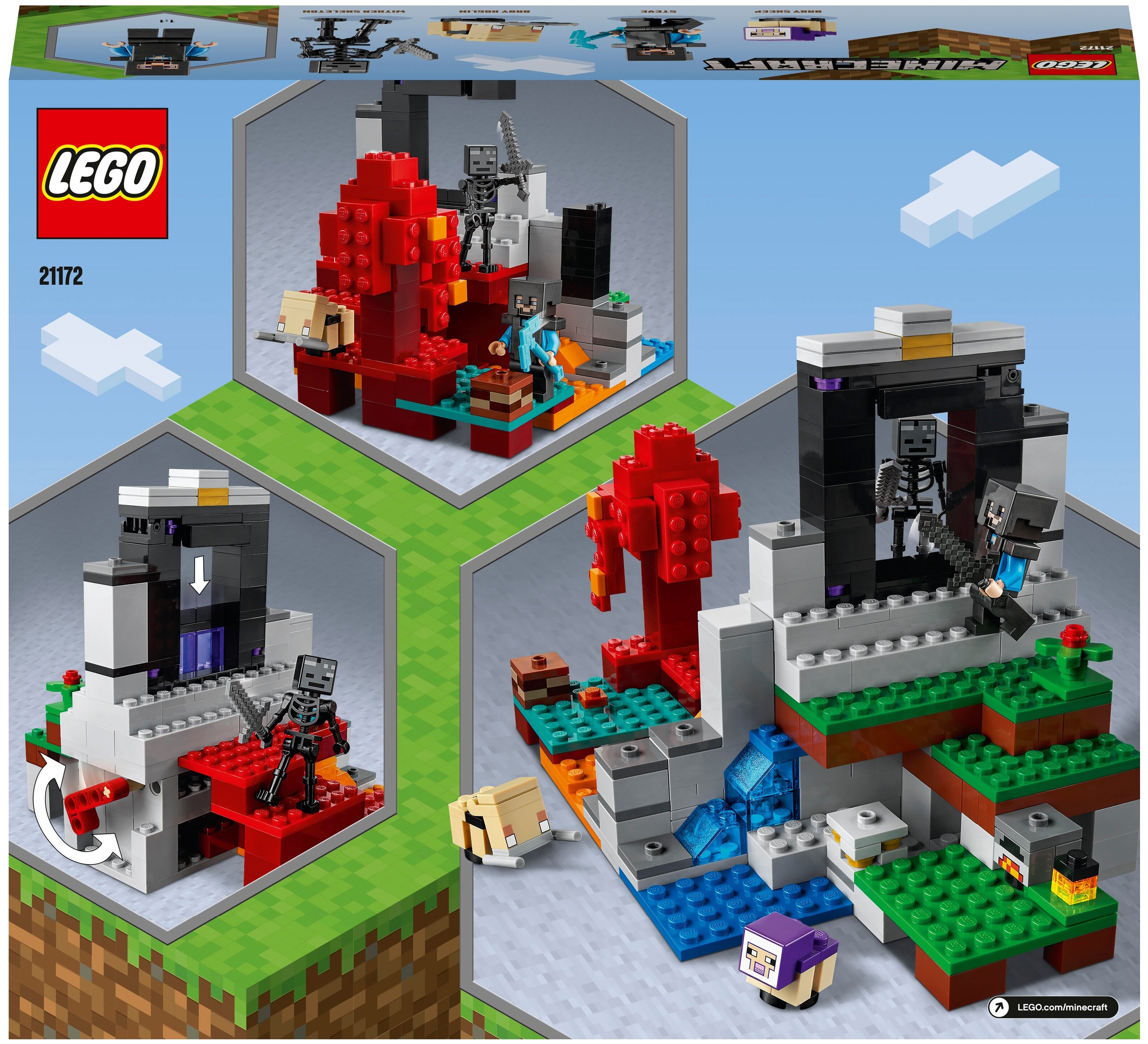 Фото Конструктор LEGO 21172 Minecraft Разрушенный портал