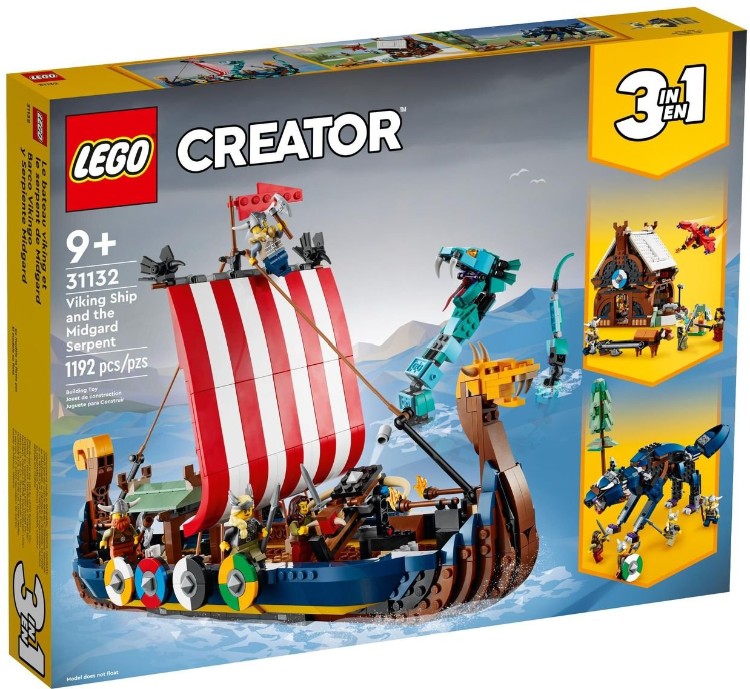 Конструктор LEGO 31132 Криэйтор Корабль викингов и Мидгардский змей