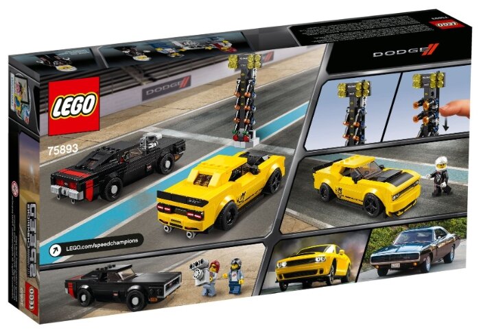 Конструктор LEGO Автомобили 2018 Dodge Challenger SRT Demon и 1970 Dodge Charger R/T Speed Champions 75893