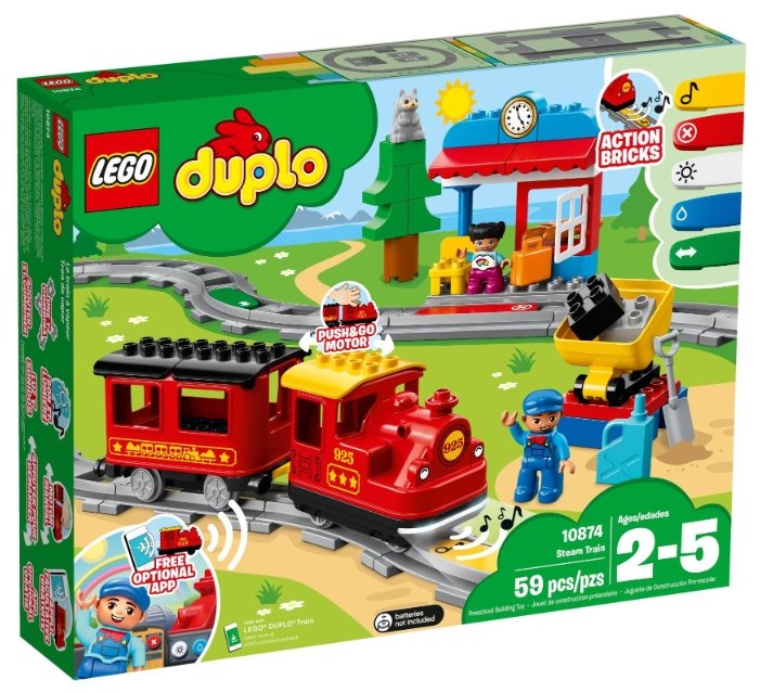 Конструктор LEGO Поезд на паровой тяге DUPLO 10874