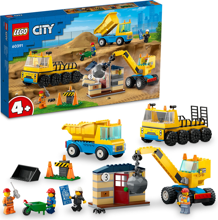 Картинка Конструктор LEGO 60391 Город Строительные машины и шаровой кран