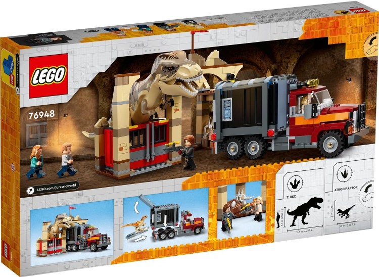 Цена Конструктор LEGO 76948 Jurassic World Побег атроцираптора и тираннозавра