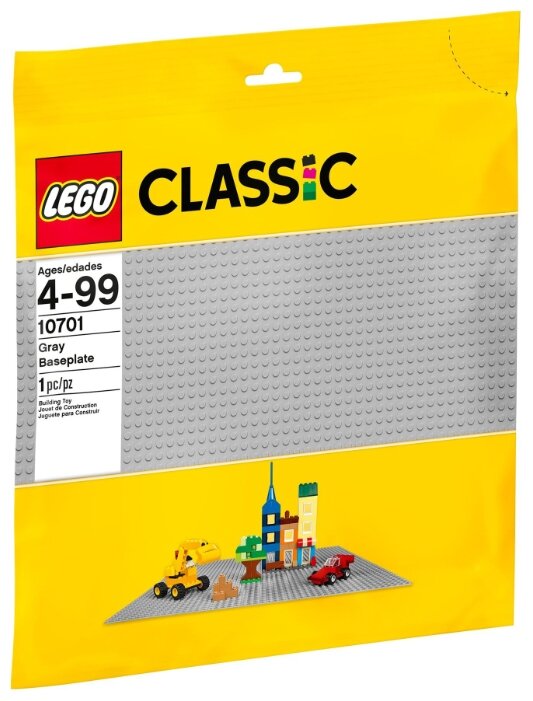Конструктор LEGO Строительная пластина серого цвета Classic 10701