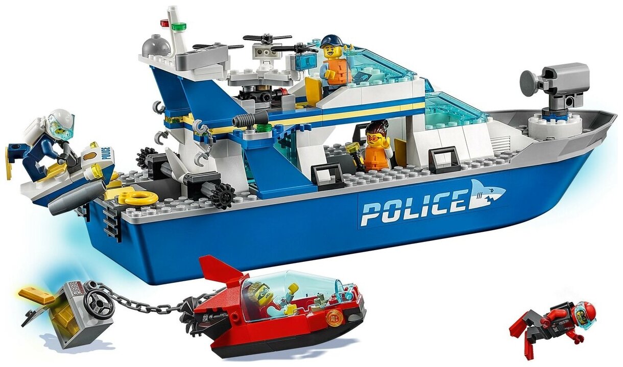 Картинка Конструктор LEGO 60277 Город Катер полицейского патруля