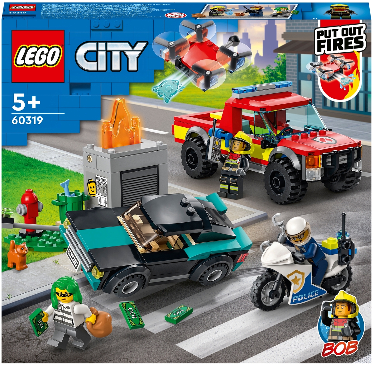 Конструктор LEGO 60319 Город Пожарная бригада и полицейская погоня