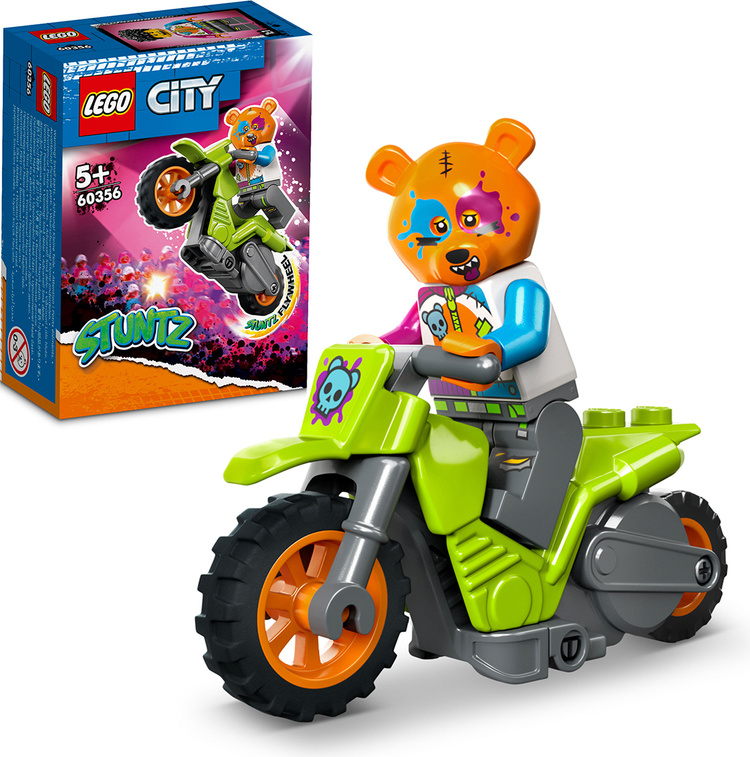 Картинка Конструктор LEGO 60356 Город Трюковый мотоцикл с медведем