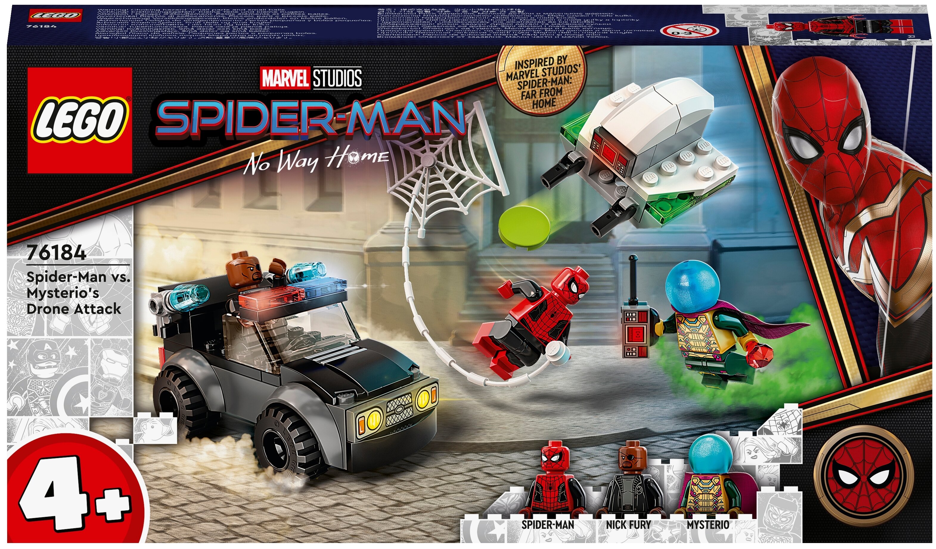 Конструктор LEGO 76184 Супер Герои Человек-паук против атаки дронов Мистерио