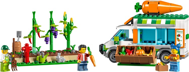 Конструктор LEGO 60345 Город Фургон для фермерского рынка