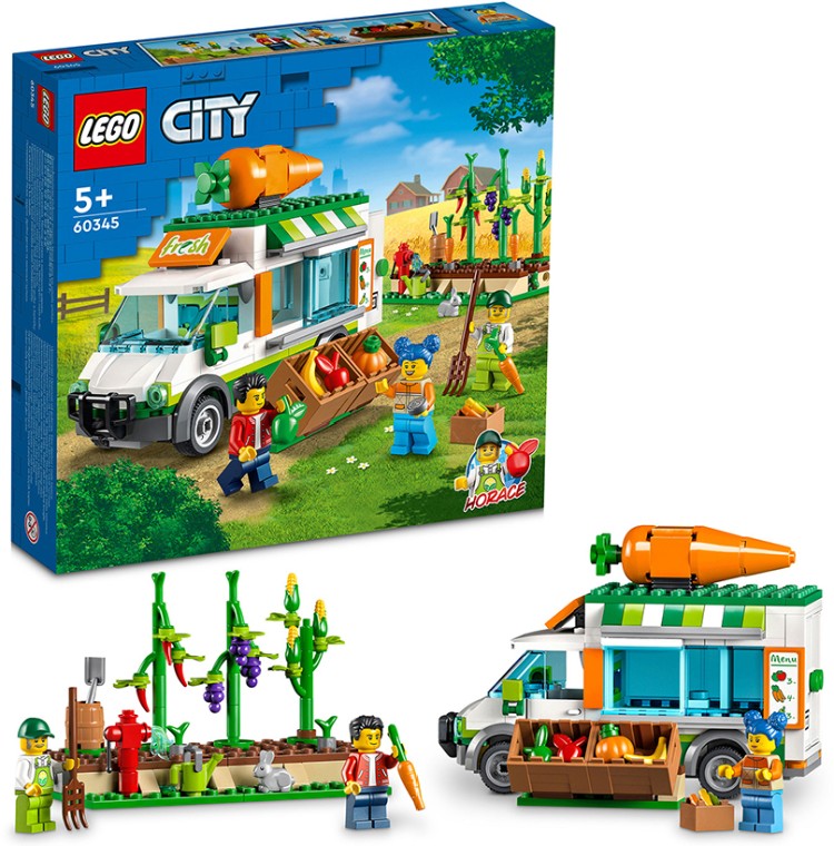 Картинка Конструктор LEGO 60345 Город Фургон для фермерского рынка