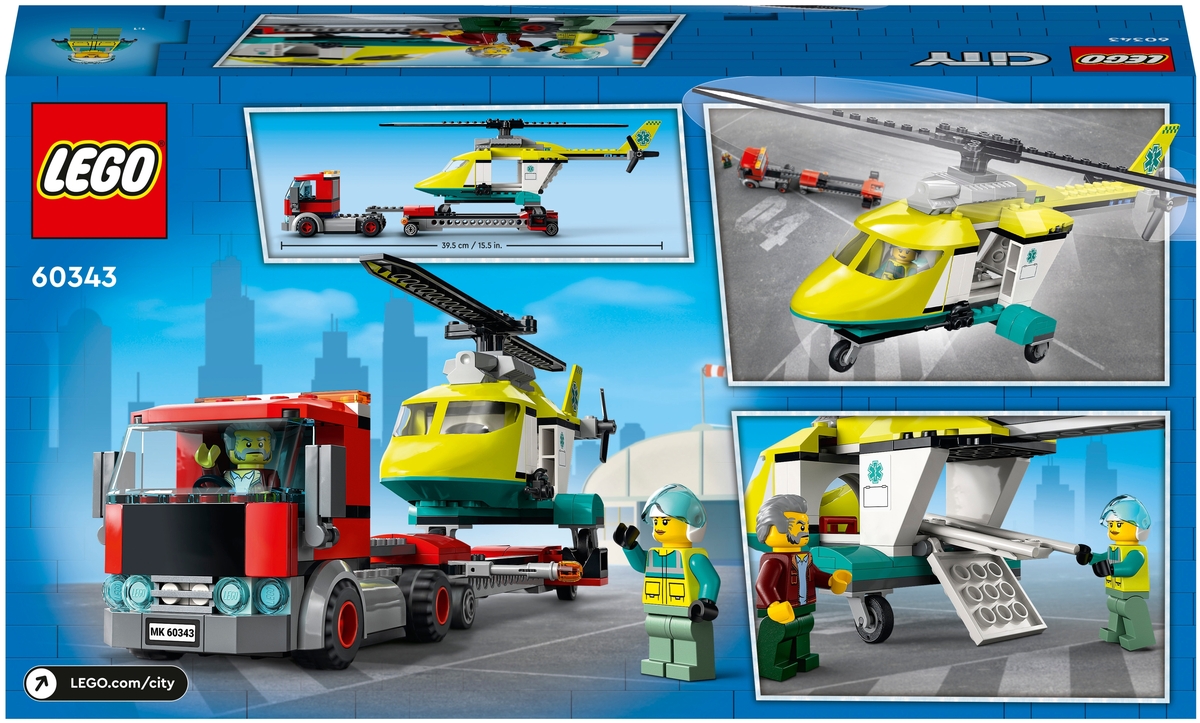 Фото Конструктор LEGO 60343 Город Грузовик для спасательного вертолёта