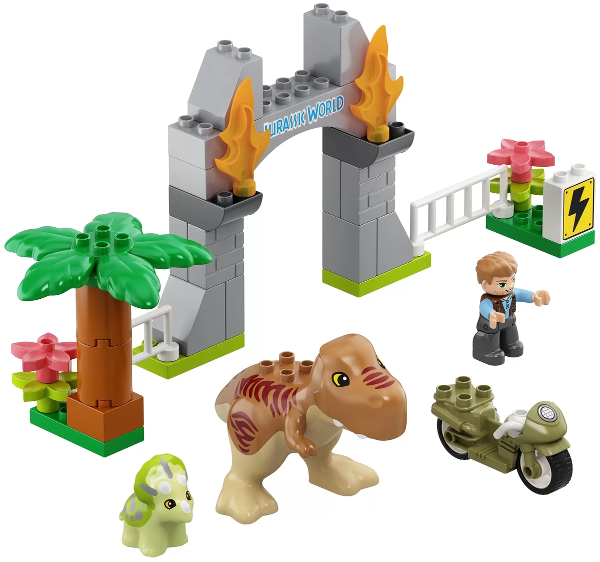 Картинка Конструктор LEGO 10939 Дупло Побег динозавров: тираннозавр и трицератопс