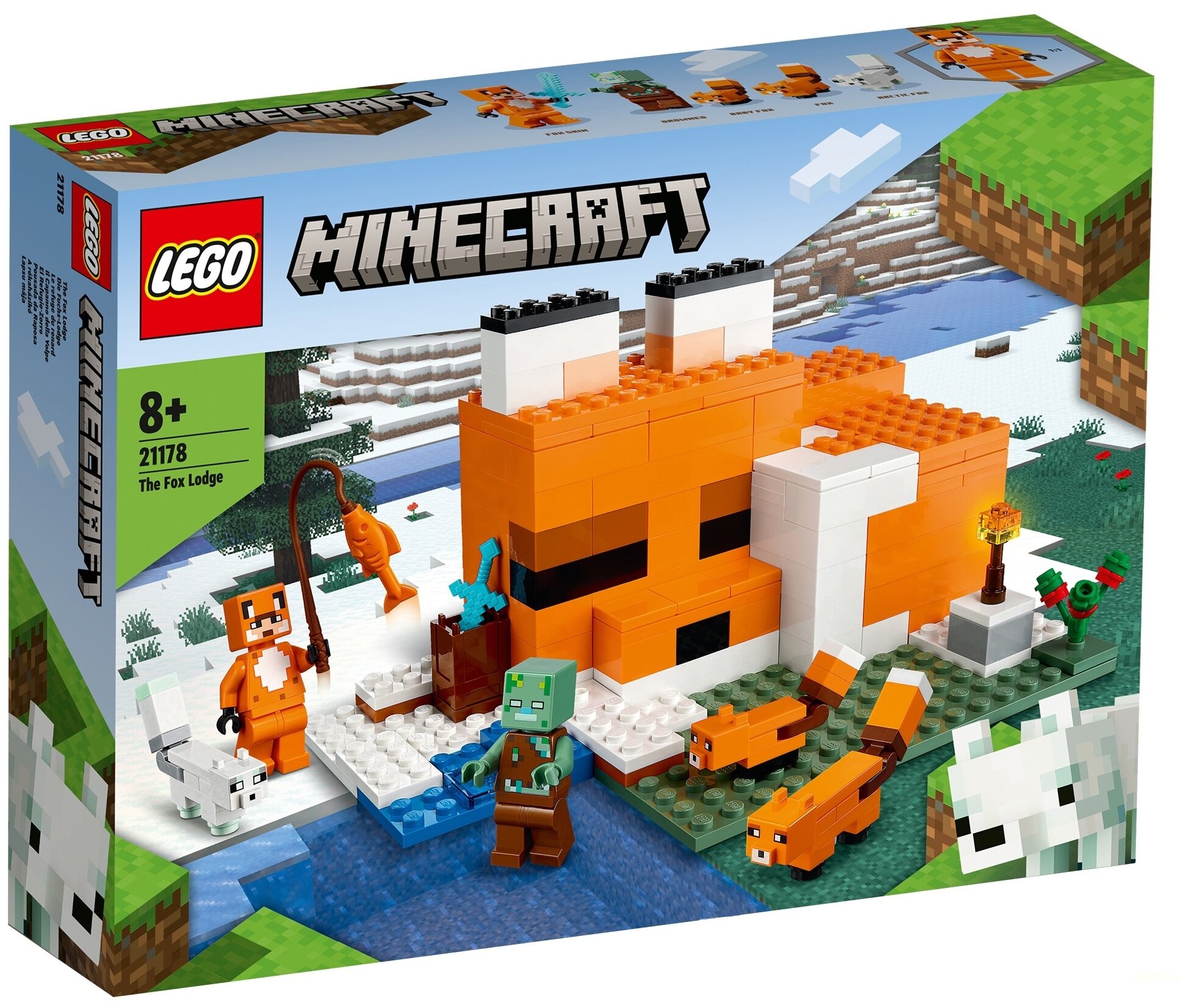 Конструктор LEGO Minecraft Лисья хижина 21178 Казахстан