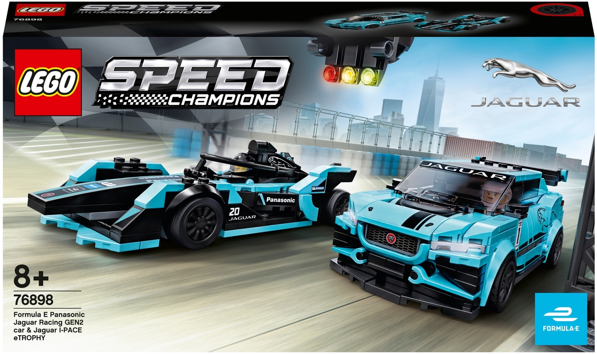 Конструктор LEGO 76898 Speed Champions Formula E Panasonic Jaguar Racing GEN2 car & Jaguar I-PACE eTROPHY