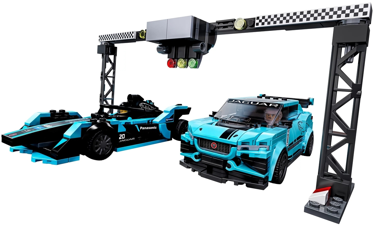 Картинка Конструктор LEGO 76898 Speed Champions Formula E Panasonic Jaguar Racing GEN2 car & Jaguar I-PACE eTROPHY