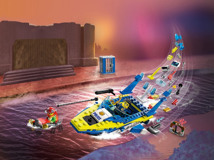 Цена Конструктор LEGO 60355 Город Детективные миссии водной полиции