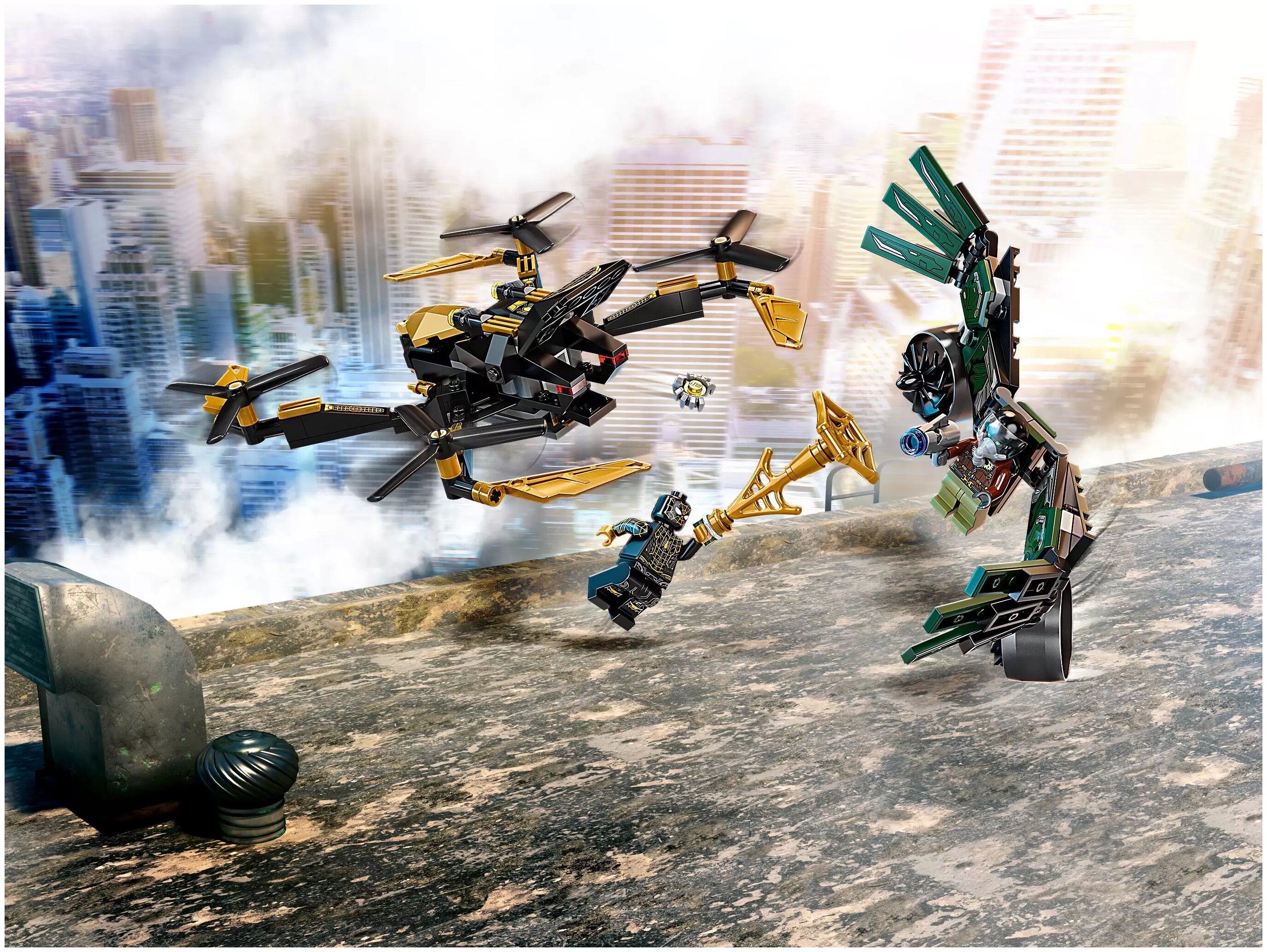 Конструктор LEGO 76195 Супер Герои Дуэль дронов Человека-Паука Казахстан