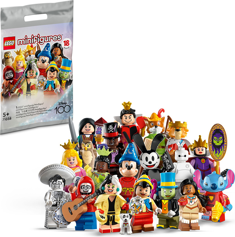 Картинка Конструктор LEGO Минифигурки LEGO, серия Disney 100 Minifigures 71038