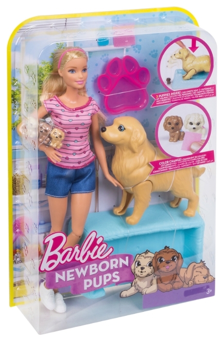 BARBIE Игрушка Barbie Игровой набор «Кукла и собака с новорожденными щенками» FDD43 Казахстан