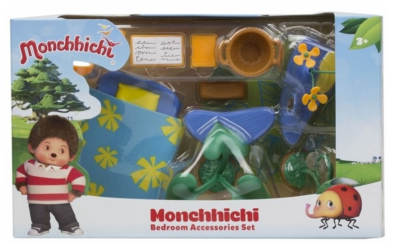 Набор Monchhichi аксессуаров для спальной комнаты (с зеленым ковром) 81528