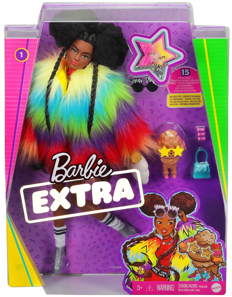 Купить Кукла BARBIE Extra в радужной накидке GVR040