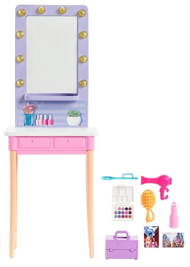 Картинка Игровой набор BARBIE Туалетный столик для Barbie из Малибу GYG390