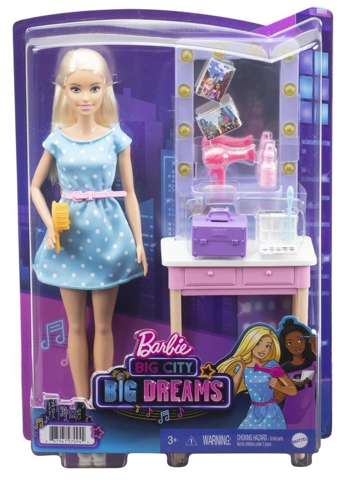 Цена Игровой набор BARBIE Туалетный столик для Barbie из Малибу GYG390