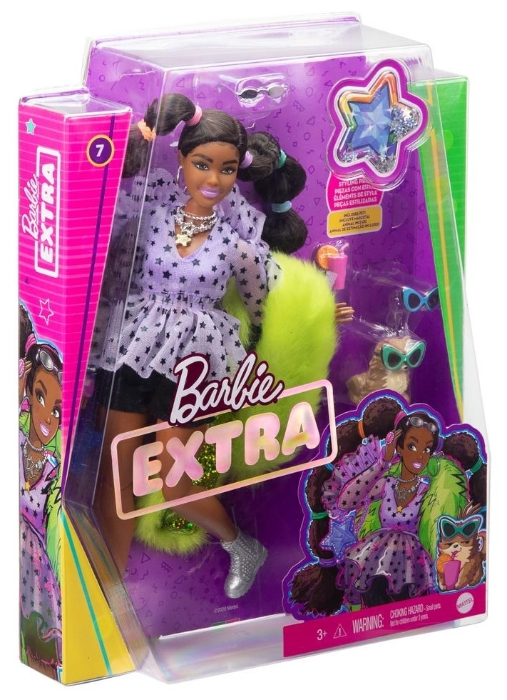Цена Кукла BARBIE Extra с переплетенными резинками хвостиками GXF100