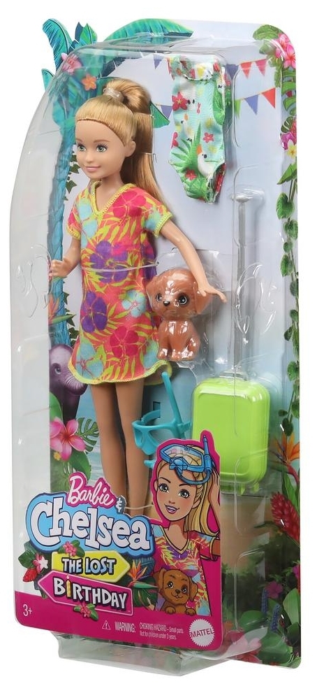 Картинка Кукла BARBIE с питомцем, в платье в цветочек GRT860/GRT89