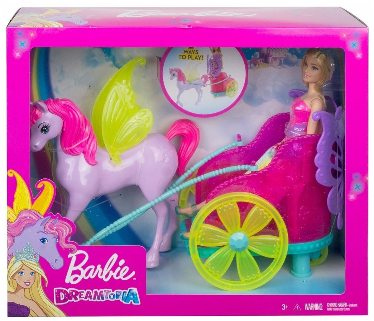 Кукла BARBIE Dreamtopia Сказочный экипаж с фантастической лошадью GJK530 заказать