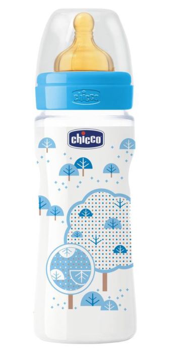 Бутылочка CHICCO 00020634200050 Well Being голубая латекс 330мл 4+