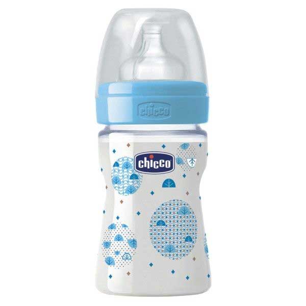 Бутылочка CHICCO 00020611200050 Well Being голубая силикон 150мл 0+