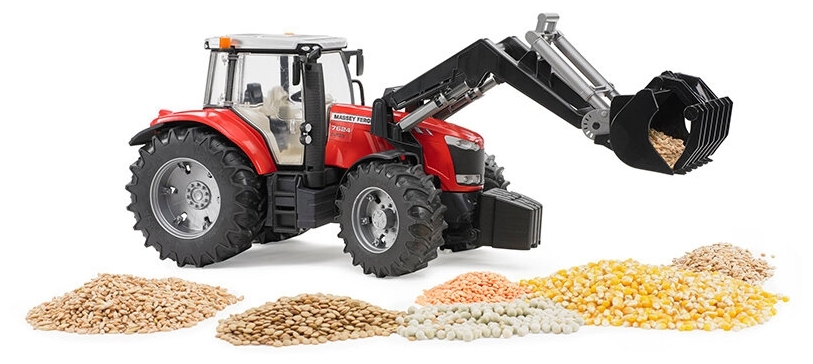 Картинка Трактор BRUDER Massey Ferguson 7600 с погрузчиком 03-047