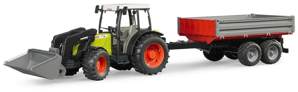 Картинка Машинка BRUDER Трактор Claas Nectis 267 F с погрузчиком и прицепом 02-112