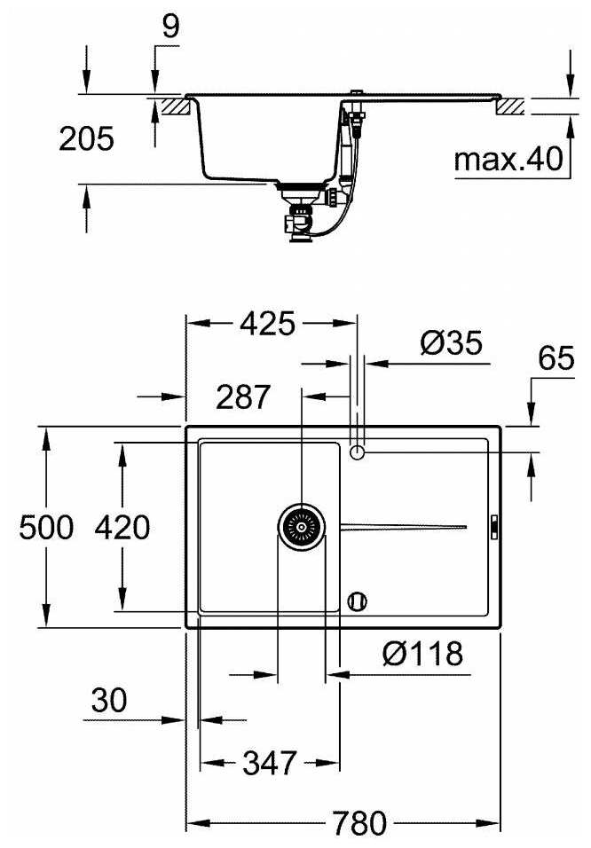 Фотография Кухонная мойка GROHE K400 31639AT0