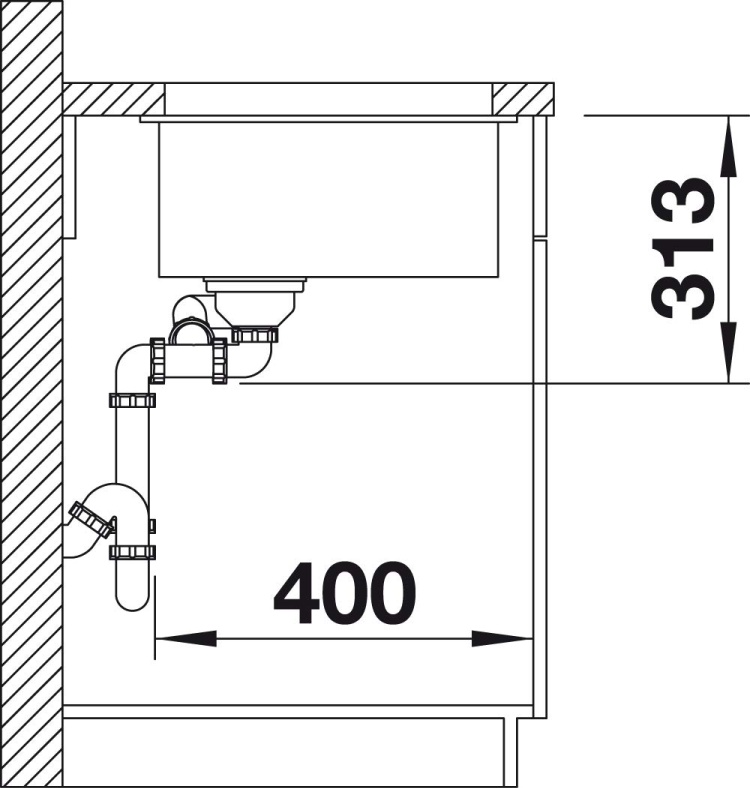 Цена Кухонная мойка BLANCO Subline 340/160-U черный (чаша справа) (525986)