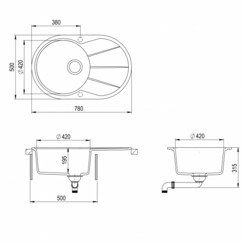 Фото Кухонная мойка AQUASANITA SR101-110AW