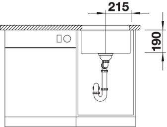 Картинка Кухонная мойка BLANCO Subline 400-U темная скала (523423)