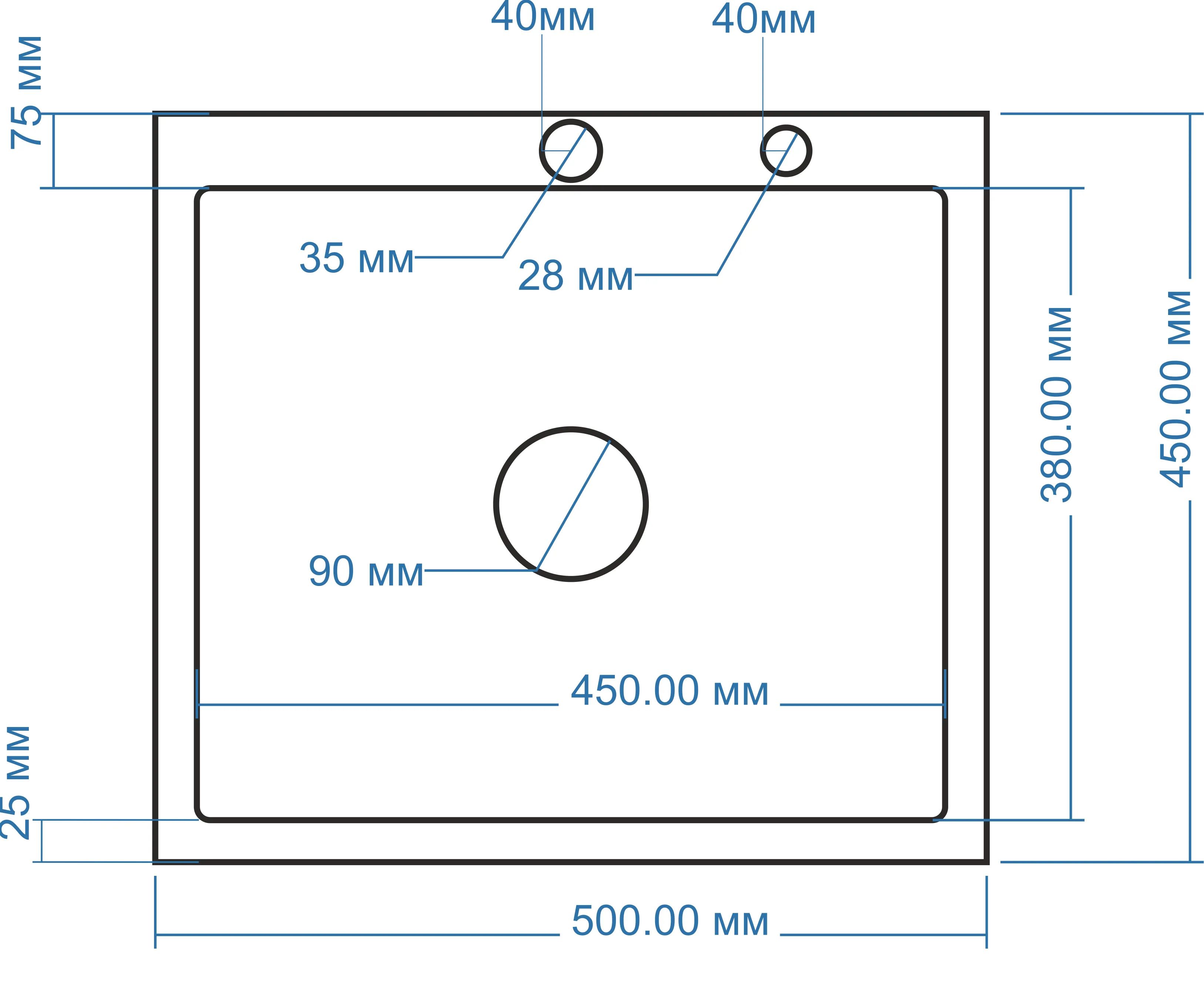 Картинка Кухонная мойка HM 50*45 Black