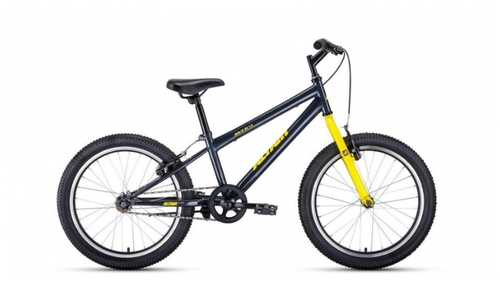 Фото Велосипед ALTAIR MTB HT 20 1.0 (2021) (10,5, темно-серый-желтый)