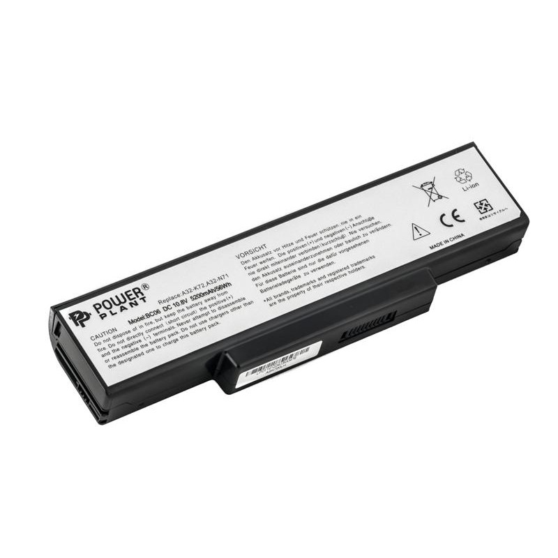 Фото Аккумулятор PowerPlant для ноутбуков ASUS A72, A73 (A32-K72 AS-K72-6) 10.8V 5200mAh NB00000016