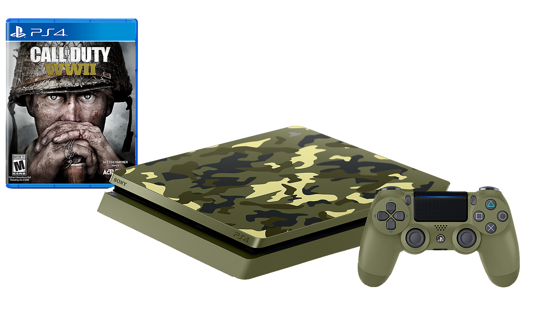 картинка Игровая консоль SONY PS4 1TB (CUH-2108B) Call Of Duty WWII CAMO от магазина 1.kz