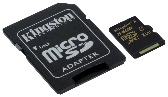 Картинка Карта памяти KINGSTON microSDXC 64 GB UHS-I Class 3 + A (SDCR/64GB)