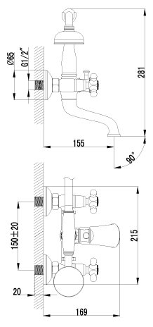 Фото Смеситель LEMARK LM2812B Винтаж