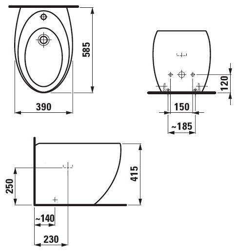 Фото Биде LAUFEN ALESSI ONE 8329714003041