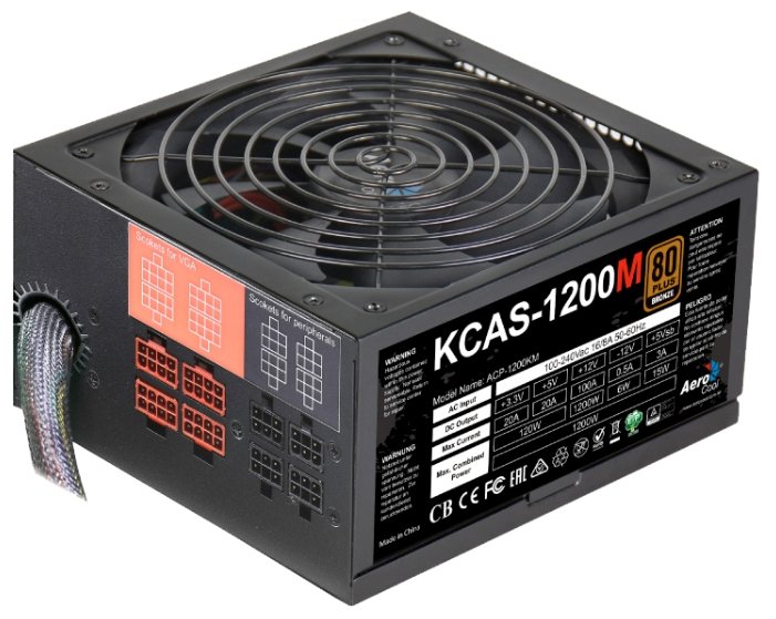 Фотография Блок питания AeroCool Kcas-1200M 1200W Bronze