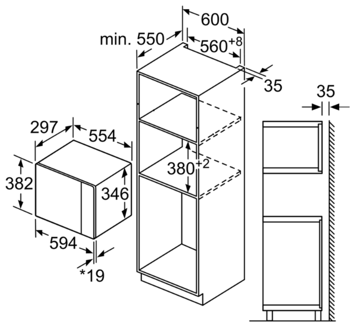 Фото Встраиваемая микроволновая печь BOSCH BFL524MS0