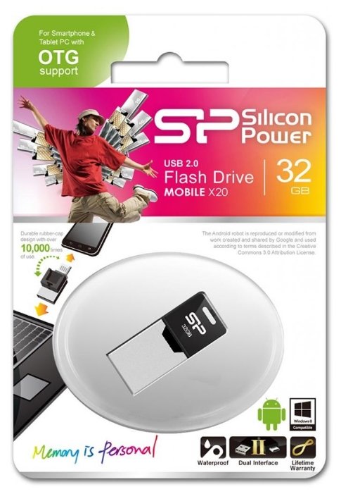 Цена USB накопитель SILICON POWER Mobile X20 32GB OTG Black