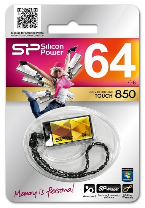 Картинка USB накопитель SILICON POWER Touch 850 32GB Amber